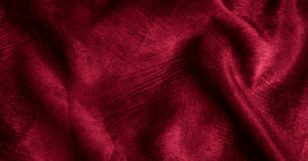 istock Crinkled red cotton fabric with visible texture 1328695104