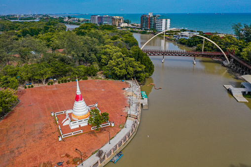 Phra Chedi Klang Nam, Phra Samut Chedi Pak Nam, in Rayong, Thailand, south east asia