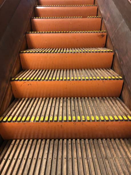 Antique wooden escalator