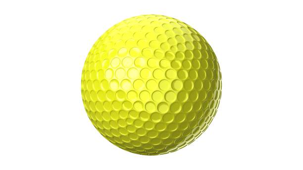 istock Yellow golf ball isolated on white background. 1328700625