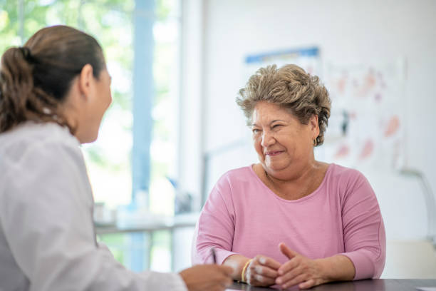 istock Senior lady visits doctor 1328702721