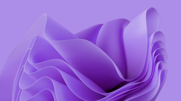 istock 3d render, abstract modern minimal violet background, wavy fashion wallpaper with layers 1328702881