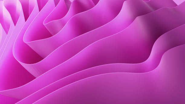 istock 3d render, abstract background with pink curvy layers, fashion wallpaper 1328702900