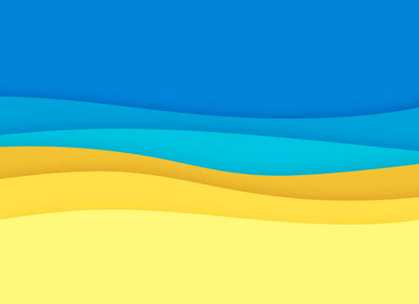 слоистые волны фон абстракция - sea striped backdrop backgrounds stock illustrations