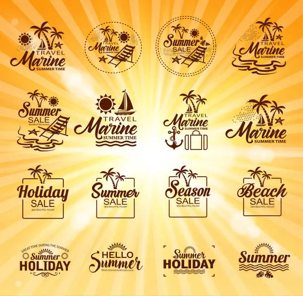 Vector illustration of sunny labels