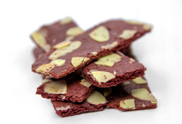 istock crispy brownies cracker snack with almond nut on white 1328711547