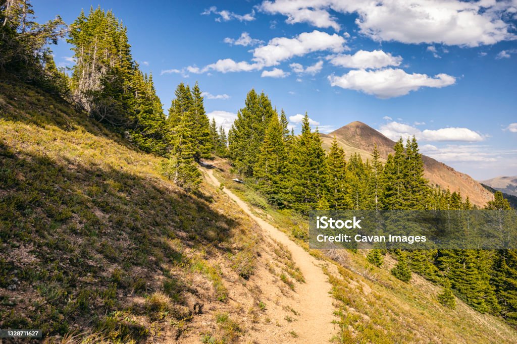 Hiking trail in Colorado, USA Hiking trail in Colorado, USA in United States, Colorado, Georgetown Footpath Stock Photo