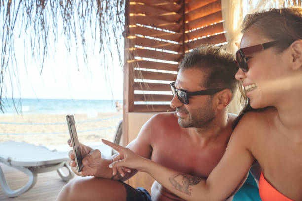 istock Summer Vacations, Pavilion on the beach 1328717804