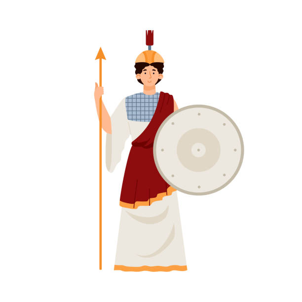 古代ギリシャ神話における知恵、戦争、芸術のアテナの女神。 - minerva goddess greek culture greece点のイラスト素材／クリップアート素材／マンガ素材／アイコン素材