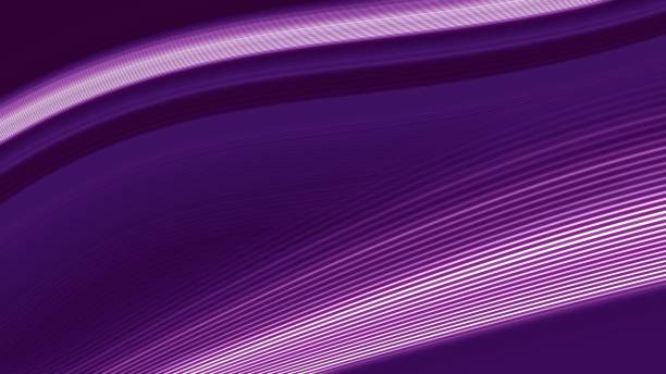 Abstract Minimalist Slick White Stripes Pattern on Purple Technology Banner Background