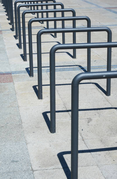 istock metal bars for parking bicycle in a city 1328739470