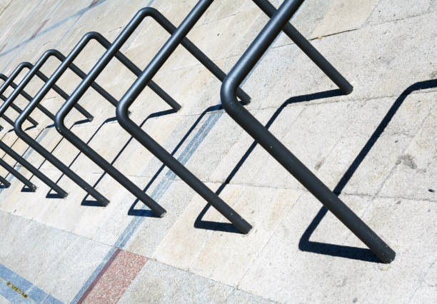 istock metal bars for parking bicycle in a city 1328739689