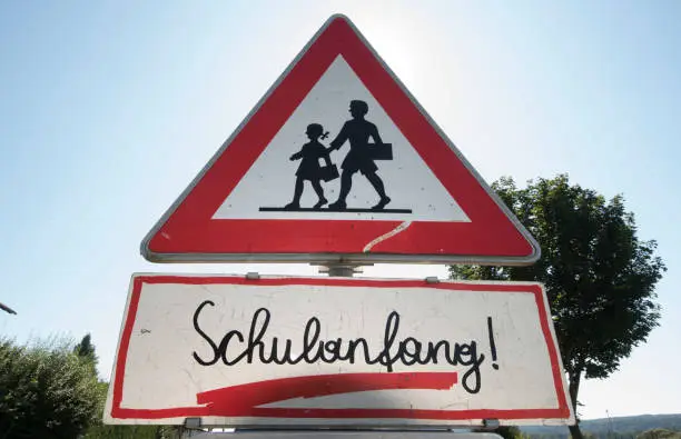 beginning of a new school year sign in german (Schulanfang)