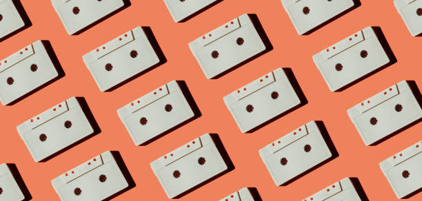 istock retro cassette on a light background. music concept 1328744447