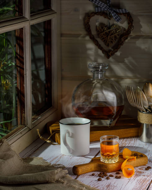 istock Carajillo, traditional Spanish coffee with brandy, whiskey, cognac or rum 1328745223
