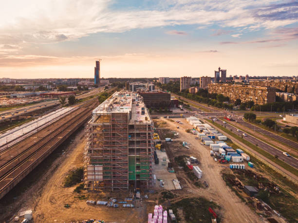 istock Drone Aerial View on the Large Construction Site in Progress 1328745270