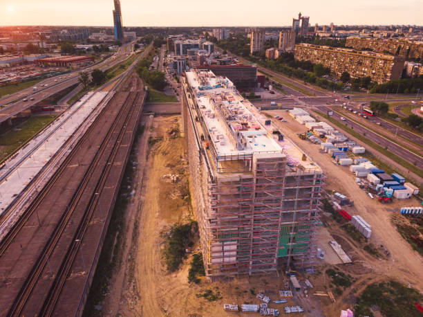 istock Drone Aerial View on the Large Construction Site in Progress 1328745306