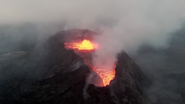 Erupting Volcano Fagradalsfjall Iceland FPV Drone Flyover Video