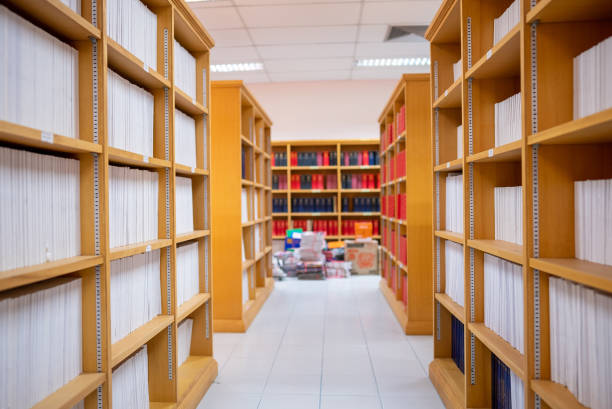 istock back to school concept.many old books on bookshelf in library 1328753618