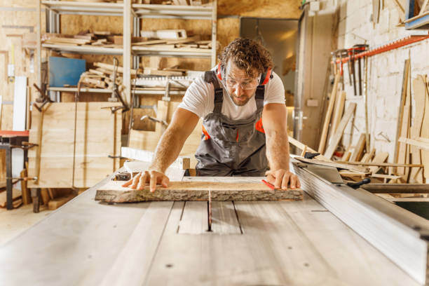 istock A Young Carpenter is Working on a Circular Saw in Carpentry Workshop. 1328759525