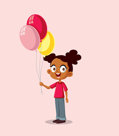 Cute little child character celebrating birthday card design
