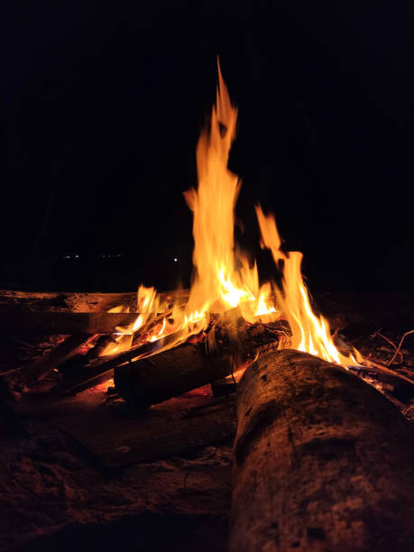 istock Bonfire in the middle of the night 1328762901