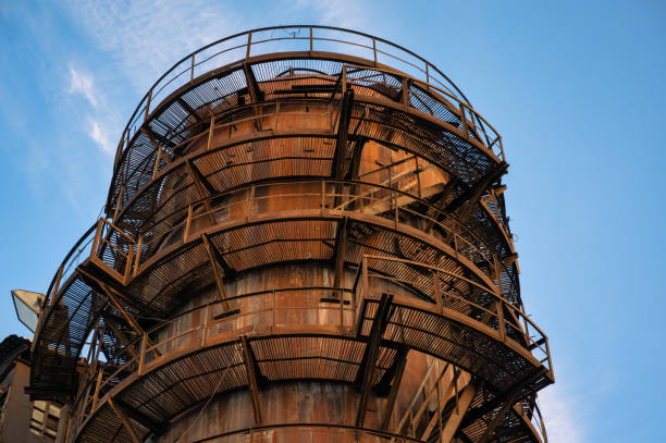 istock Blast furnace cowper tower. Air heating equipment 1328768452