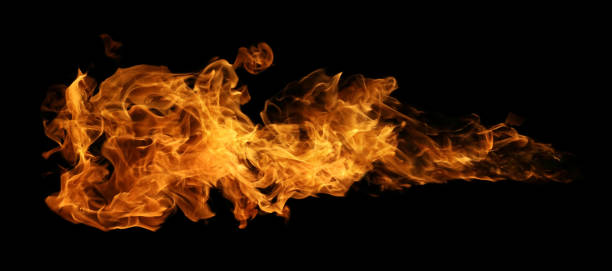 istock Set of fire and burning flame isolated on dark background for graphic design 1328771929