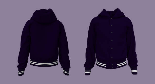 istock Hooded jacket mockup in front and back views 1328775191