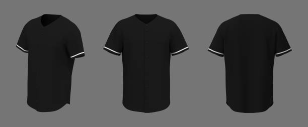 Baseball t-shirt mockup in front, side and back views