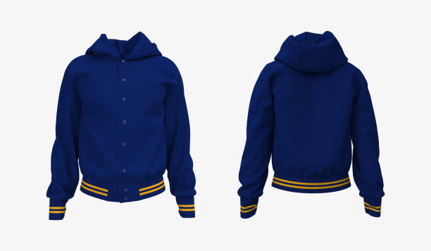 istock Hooded jacket mockup in front and back views 1328775210