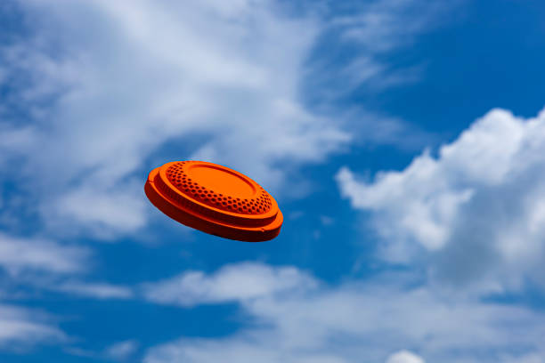 istock Clay disc target shooting on the blue sky , Clay pigeon targets 1328776738