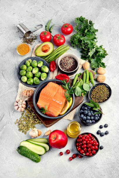 istock Selection of healthy food 1328780167