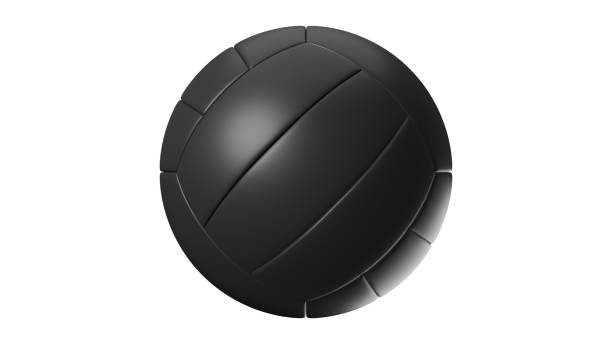 istock Black volleyball isolated on white background. 1328784358