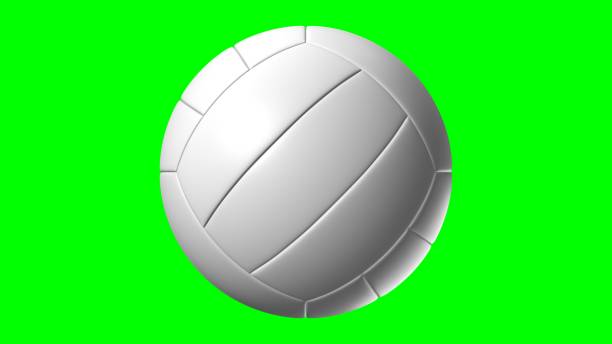 istock Volleyball ball isolated on green chroma key background. 1328784555