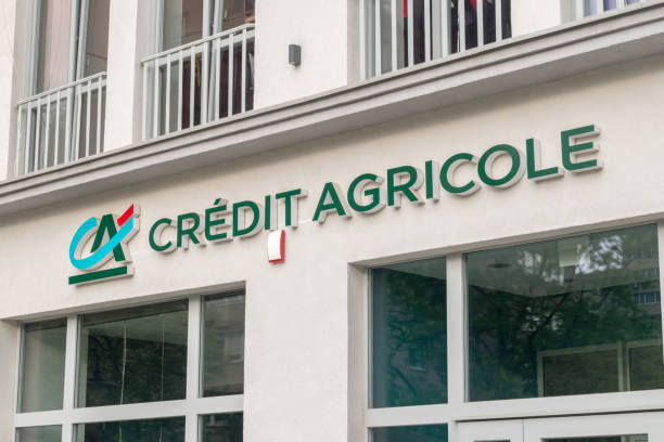 Logo and sign of Credit Agricole Bank Polska. stock photo