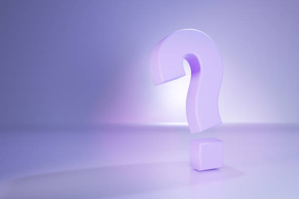 istock Large bluish-pink question mark on a purple background. 3d illustration. 1328792951