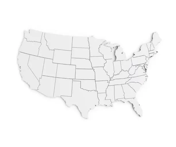 Photo of United States Of America Map 3d Render USA White