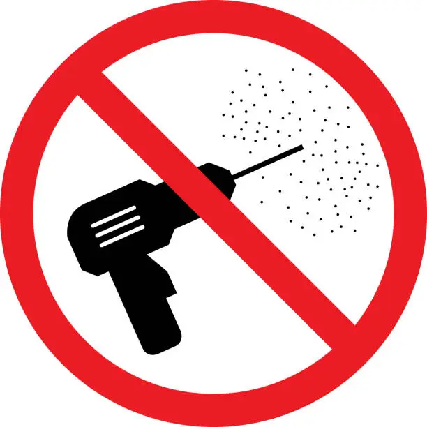 Vector illustration of No drill sign.