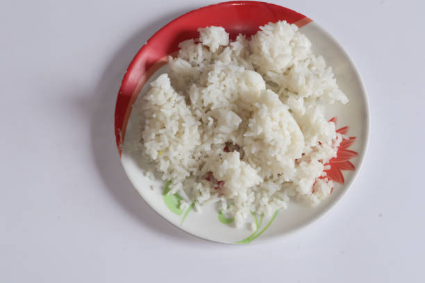 istock Fresh white basmati boiled rice in the plate 1328798831