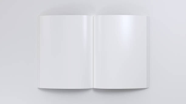 istock Magazine Spread Mockup Template Top View 3d 1328805726