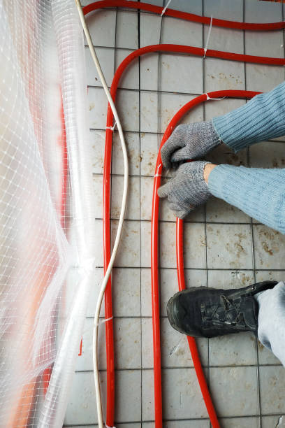 istock Modern manual storage of underfloor heating in a new home. 1328805866