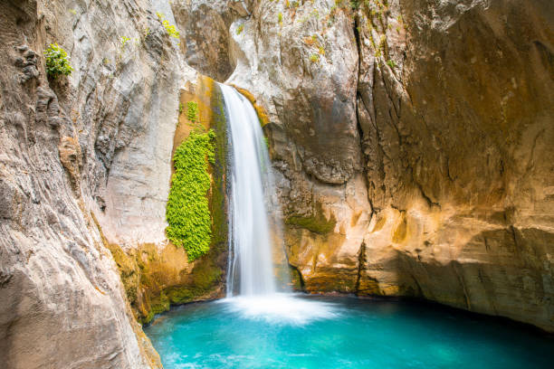 istock Sapadere canyon and beautiful waterfall, Alanya, Turkey 1328806857