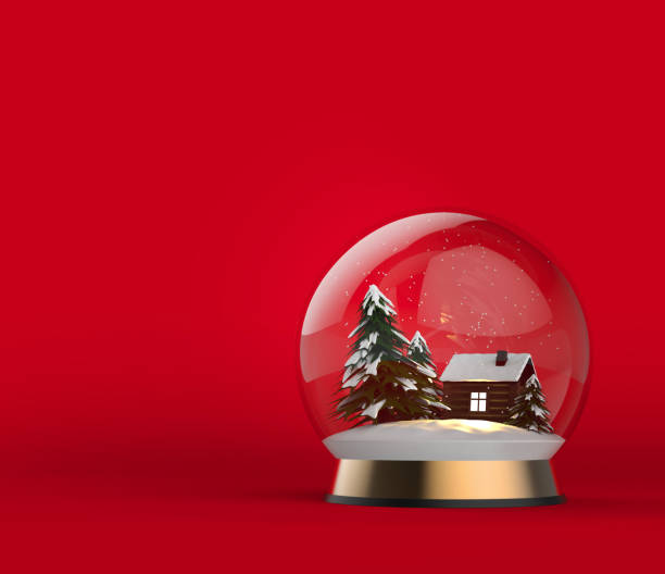 istock Christmas New Year Glass Sphere Red 3d Render 1328809580