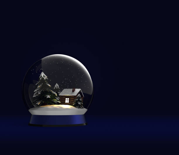 istock Christmas New Year Glass Sphere Blue 3d Render 1328809594