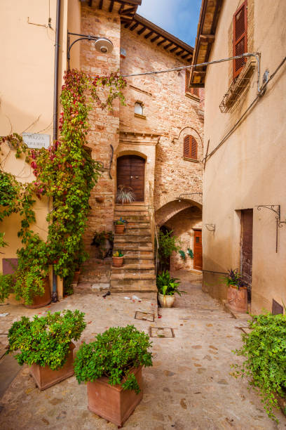 istock Spello medieval historic center square 1328810786