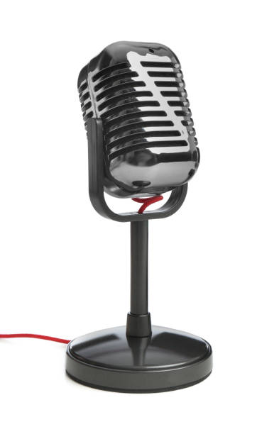 istock Vintage microphone isolated on white. Musical equipment 1328811109