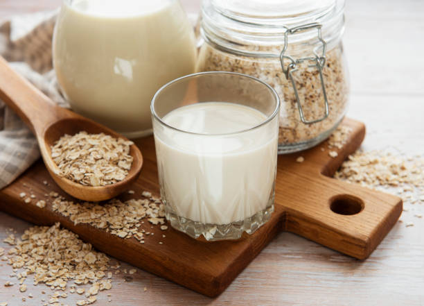 istock Vegan oat milk, non dairy alternative milk 1328814562