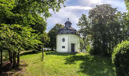 Chapel Josefskapelle on the mountain Eichberg in Erlaheim, district of Geislingen in Baden-Württemberg, Germany