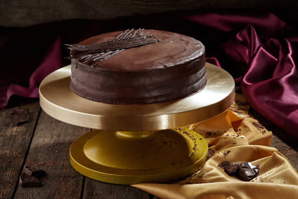 istock Traditional Austrian Sachertorte with dark chocolate ganache 1328822883